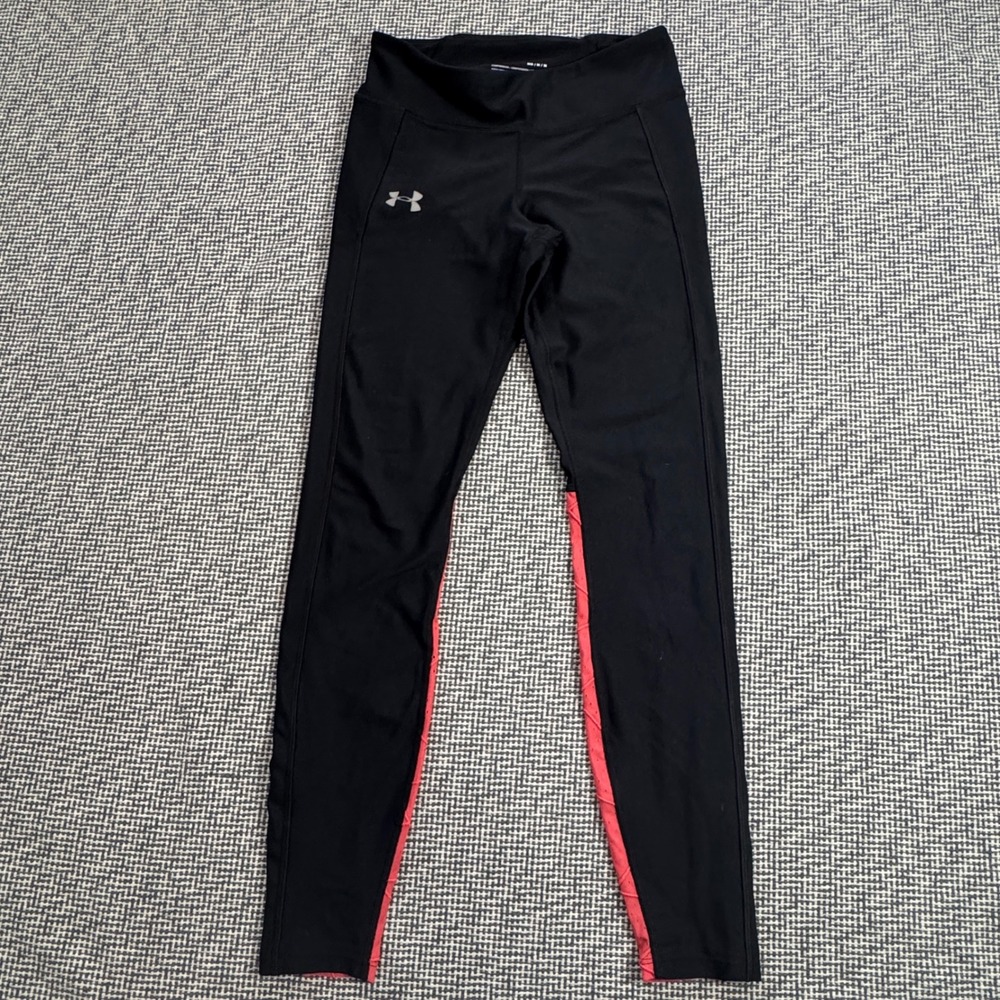Under Armour HeatGear Compression Leggings Black Pink Ankle Zip Women Medium